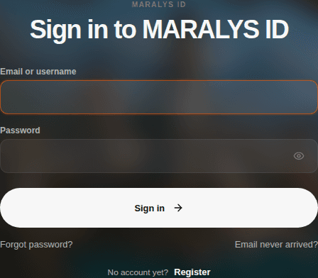 Choose Sign in for an existing account, or Register for a new one.