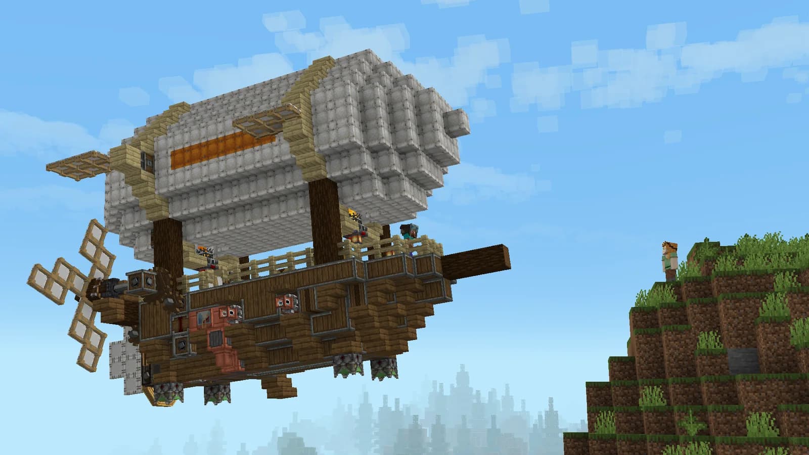 Дирижабль Create Aeronautics рядом со скалой