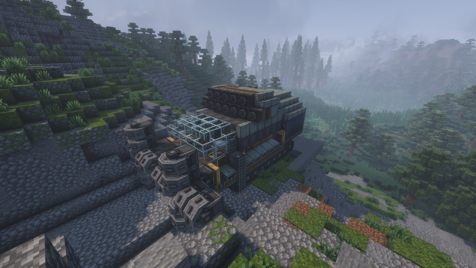 A player-built mobile base on the ASTRA Minecraft server