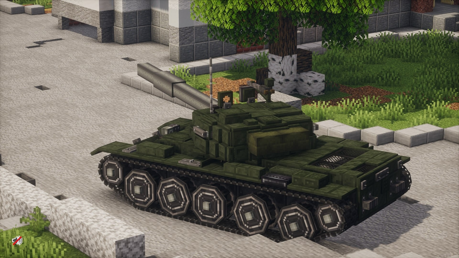 Heavy tracked vehicle built by players on the ASTRA Minecraft server