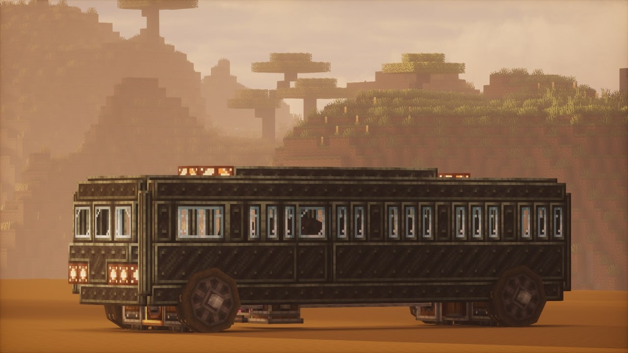 Large passenger bus built on the ASTRA Minecraft server