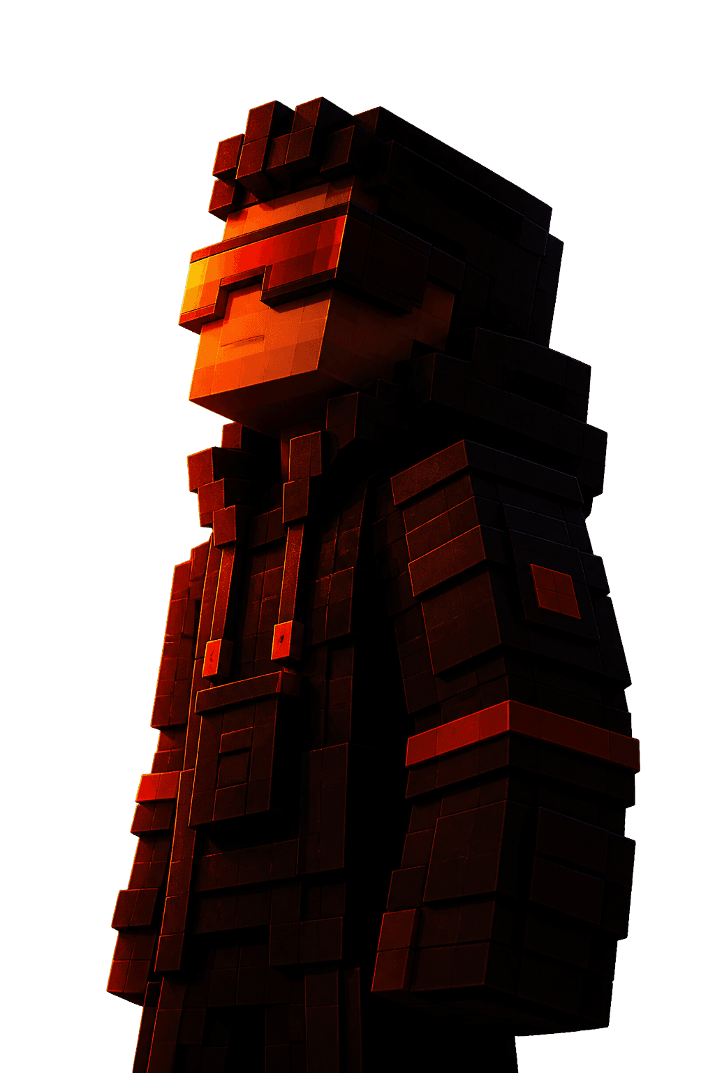 Block-built hero from the first MARALYS world in black armor and a red visor